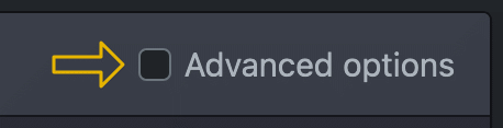 Image of "Advanced Options" check box