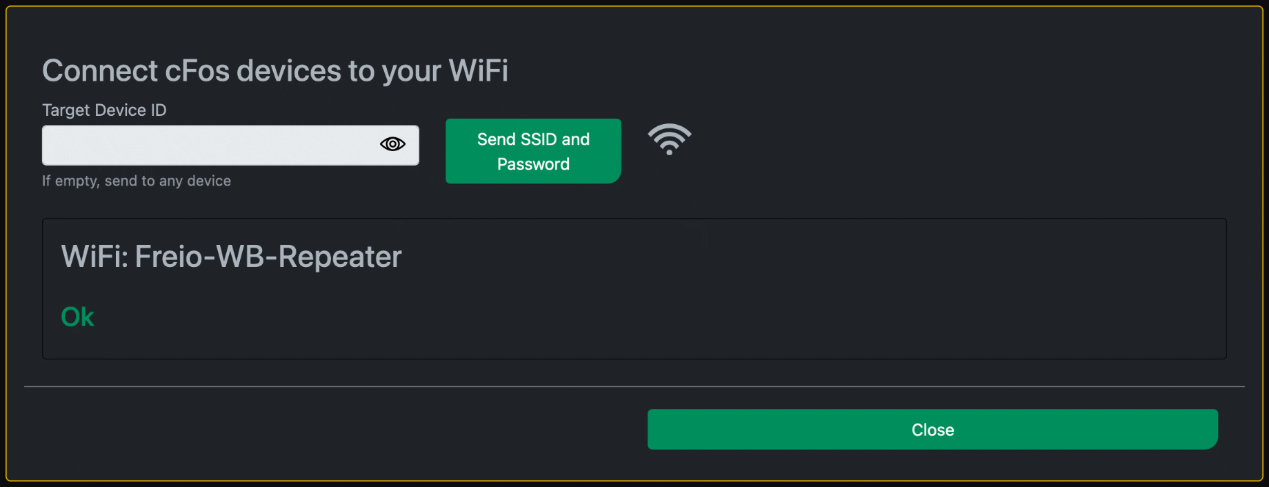 Screenshot "Connect with WiFi" dialogue